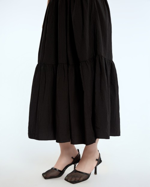 SIXDO G-Black Raw Loose Dress for Women